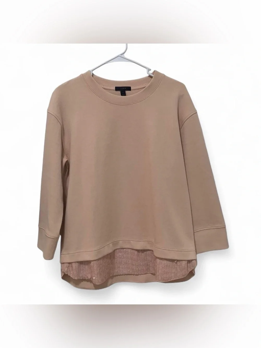 J. Crew Oversized Crewneck Sweater with Sequin Layer